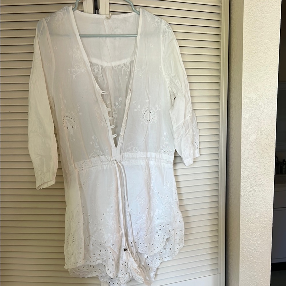Spell white lace romper